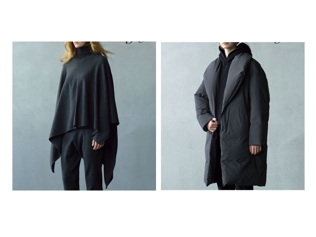【NIJYUSANKU/23区】の【R(アール)】マイクロンメリノウール ニットケープ&【R(アール)】LIMONTAライトダウン ショールカラーコート おすすめ！トレンド、レディースファッションの通販 おすすめ人気トレンドファッション通販アイテム インテリア・キッズ・メンズ・レディースファッション・服の通販 founy(ファニー) 　ファッション　Fashion　レディースファッション　Fashion for Women　トップス・カットソー　Cut & Sew Tops　ニット　Knit Tops & Sweaters　アウター　Coat / Outerwear Collection　コート・ロングコート・ピーコート　Long Coats, Peacoats & More　レディースジャケット・軽アウター　Jackets　ジャケット　Jacket, Outerwear　セーター　Sweater, Knitwear　ドレープ　Drape, Draping Fabric　なめらか　Smooth, Silky Texture　人気　Popular, Best Seller　ハイネック　High Neck, Mock Neck　防寒　Cold Protection, Winter-Ready　A/W・秋冬　Autumn/Winter　冬　Winter / This Winter　新作・新入荷　New Arrivals / New In　おすすめ　Recommended / Our Picks　2025年　2025　2025-2026秋冬・A/W　Autumn/Winter 2025–26 AW25–26　グレー系　Gray　ブラック系　Black　|ID:crp329100000223091
