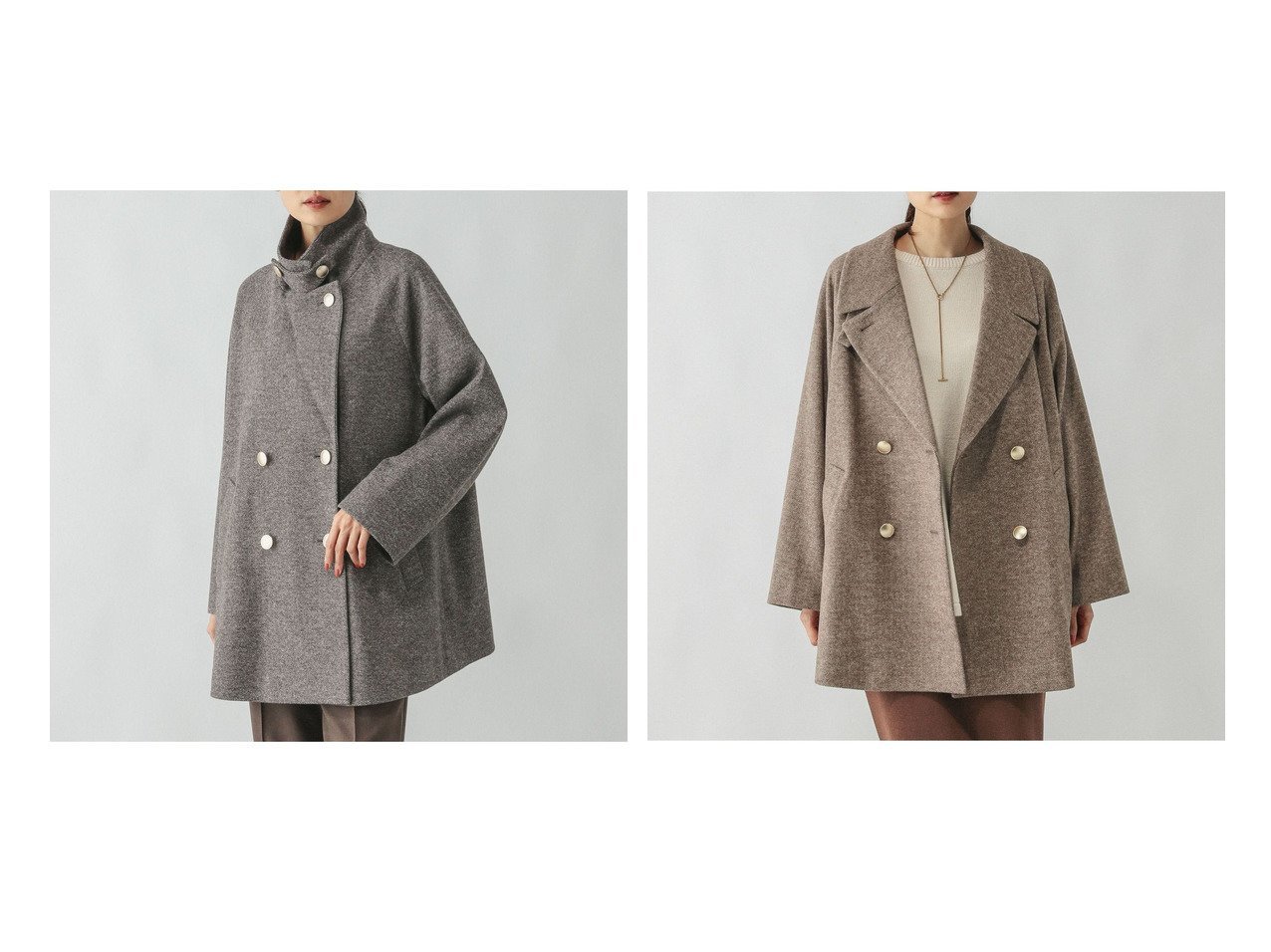【GLOBAL WORK/グローバルワーク】の軽やかストレッチ襟2WAYミドルコート/499658 プチプライス 秋冬におすすめ！トレンド、レディースファッションの通販 おすすめ人気トレンドファッション通販アイテム インテリア・キッズ・メンズ・レディースファッション・服の通販 founy(ファニー) 　ファッション　Fashion　レディースファッション　Fashion for Women　アウター　Coat / Outerwear Collection　コート・ロングコート・ピーコート　Long Coats, Peacoats & More　クラシック　Classic, Timeless Style　軽量　Lightweight, Ultra Light　スタンド　Stand Collar, Upright Stand　ストレッチ　Stretch, Stretchy Fabric　チェック　Check, Plaid, Tartan　デニム　Denim, Jeans Material　トレンド　Trend, Trending Now　人気　Popular, Best Seller　パターン　Pattern, Design Print　ミドル　Middle Length, Mid Height　ロング　Long, Long-Length　おすすめ　Recommended / Our Picks　エレガント 上品　Elegant　グレー系　Gray　ブラウン系　Brown　ブルー系　Blue　|ID:crp329100000223105