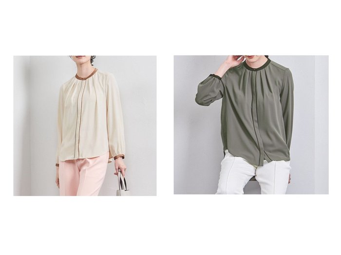 【UNITED ARROWS/ユナイテッドアローズ】のバイカラー パイピング ブラウス おすすめ人気トレンドファッション通販アイテム 人気、トレンドファッション・服の通販 founy(ファニー) ファッション Fashion レディースファッション Fashion for Women トップス・カットソー Cut & Sew Tops シャツ・ブラウス・オフィスカジュアル Elegant Blouses & Button-Ups インナー Innerwear ジャケット Jacket, Outerwear スクエア Square, Square Shape ドット Polka Dot, Dot Pattern パイピング Piping, Trim Design フロント Front, Front Design メタル Metal, Metal Parts ラベンダー Lavender ワンポイント One Point, Statement Accent セレモニー Ceremony |ID:crp329100000223122
