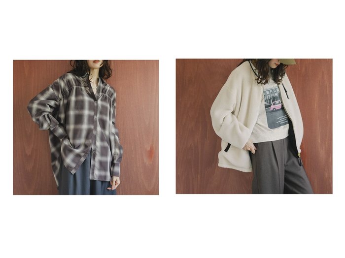 【GLOBAL WORK/グローバルワーク】のリバーシブルボアブルゾン/497158&アソートシャーリングシャツ/579505 おすすめ！トレンド、レディースファッションの通販 おすすめ人気トレンドファッション通販アイテム 人気、トレンドファッション・服の通販 founy(ファニー) ファッション Fashion レディースファッション Fashion for Women トップス・カットソー Cut & Sew Tops シャツ・ブラウス・オフィスカジュアル Elegant Blouses & Button-Ups アウター Coat / Outerwear Collection ブルゾンジャケット・スポーティアウター Blouson Jackets シャーリング Shirring, Ruched ストレート Straight, Straight Cut チェック Check, Plaid, Tartan フレア Flare, Flared ベーシック Basic, Essential ボトム Bottoms, Lower Wear シューズ Shoes, Footwear スニーカー Sneakers, Trainers タフタ Taffeta, Structured Fabric デニム Denim, Jeans Material バレエ Ballet, Ballet Style リバーシブル Reversible, Two-Sided ワイド Wide, Wide Fit エレガント 上品 Elegant |ID:crp329100000223157