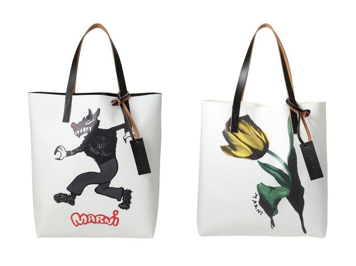 【MARNI/マルニ】のTRIBECA チューリッププリントショッピングバッグ&TRIBECA ウルフプリントショッピングバッグ おすすめ！トレンド、レディースファッションの通販 おすすめ人気トレンドファッション通販アイテム 人気、トレンドファッション・服の通販 founy(ファニー) ファッション Fashion レディースファッション Fashion for Women バッグ Bags コーティング Coating, Coated Finish スクエア Square, Square Shape チューリップ Tube, Tube Top フォルム Silhouette, Form ロンドン London Style, British Inspired 新作・新入荷 New Arrivals / New In ビジネス 仕事 通勤 Business / Work / Commuting ユニセックス Unisex, Genderless シンプル Simple, Minimal プリント Print, Printed Pattern |ID:crp329100000223164
