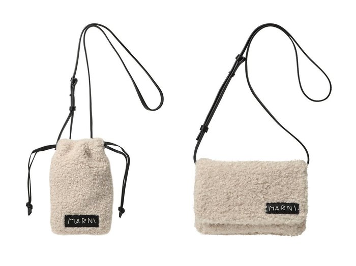 【MARNI/マルニ】のMARNI MENDING ムートン巾着スマホポシェット&MARNI MENDING ムートンポシェット おすすめ！トレンド、レディースファッションの通販 おすすめ人気トレンドファッション通販アイテム 人気、トレンドファッション・服の通販 founy(ファニー) 　ファッション　Fashion　レディースファッション　Fashion for Women　ユニセックス　Unisex, Genderless　おすすめ　Recommended / Our Picks　ギフト プレゼント　Gift / Present　ショルダー　Shoulder, Shoulder Strap　ボックス　Boxy, Box Shape　ポシェット　Pochette, Mini Bag　ムートン　Shearling, Mouton　リップ　Lip, Lip Motif　ロング　Long, Long-Length　巾着　Drawstring Bag, Kinchaku　新作・新入荷　New Arrivals / New In　旅行　Travel　A/W・秋冬　Autumn/Winter　|ID:crp329100000223165
