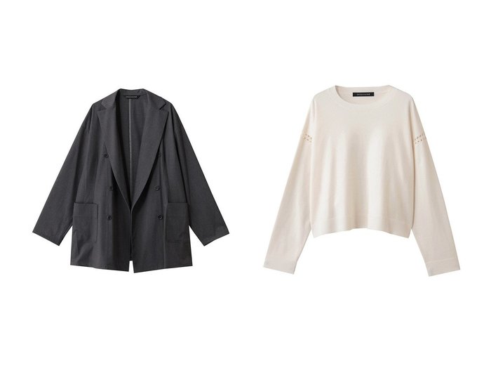 【mizuiro ind/ミズイロ インド】のcrew neck wide tunic crochet チュニック&double breasted shit JK ジャケット おすすめ！トレンド、レディースファッションの通販 おすすめ人気トレンドファッション通販アイテム 人気、トレンドファッション・服の通販 founy(ファニー) 　ファッション　Fashion　レディースファッション　Fashion for Women　アウター　Coat / Outerwear Collection　レディースジャケット・軽アウター　Jackets　ワンピース　Dresses　チュニック　Tunic Tops & Dresses　おすすめ　Recommended / Our Picks　ジャケット　Jacket, Outerwear　ストレッチ　Stretch, Stretchy Fabric　セットアップ　Set-Up, Coordinated Outfit　ダブル　Double, Double-Breasted　ドレープ　Drape, Draping Fabric　エレガント 上品　Elegant　新作・新入荷　New Arrivals / New In　|ID:crp329100000223173
