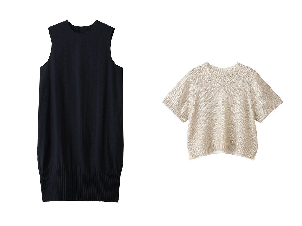 【mizuiro ind/ミズイロ インド】のO プルオーバー&pleats hem N.S OP ワンピース おすすめ！トレンド、レディースファッションの通販 おすすめ人気トレンドファッション通販アイテム インテリア・キッズ・メンズ・レディースファッション・服の通販 founy(ファニー) 　ファッション　Fashion　レディースファッション　Fashion for Women　ワンピース　Dresses　チュニック　Tunic Tops & Dresses　トップス・カットソー　Cut & Sew Tops　ニット　Knit Tops & Sweaters　カジュアルプルオーバー・ニットトップス　Pullovers & Knit Tops / Casual Pullovers　シンプル　Simple, Minimal　チュニック　Tunic, Long Top　パーティ　Party, Party Style　ロング　Long, Long-Length　新作・新入荷　New Arrivals / New In　ブルー系　Blue　ホワイト系　White　|ID:crp329100000223174