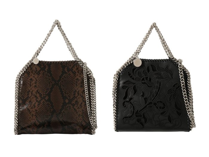 【STELLA McCARTNEY/ステラ マッカートニー】のFalabella Mini スネーク2wayトートバッグ&Falabella Tiny レース刺しゅう2wayミニトートバッグ おすすめ！トレンド、レディースファッションの通販 おすすめ人気トレンドファッション通販アイテム 人気、トレンドファッション・服の通販 founy(ファニー) ファッション Fashion レディースファッション Fashion for Women バッグ Bags シンプル Simple, Minimal スタイリッシュ Stylish, Fashionable チェーン Chain, Chain Strap メタル Metal, Metal Parts リュクス Luxury, Elegant, High-End, Chic 新作・新入荷 New Arrivals / New In A/W・秋冬 Autumn/Winter レース Lace, Lace Fabric ワーク Workwear, Utility Style |ID:crp329100000223176