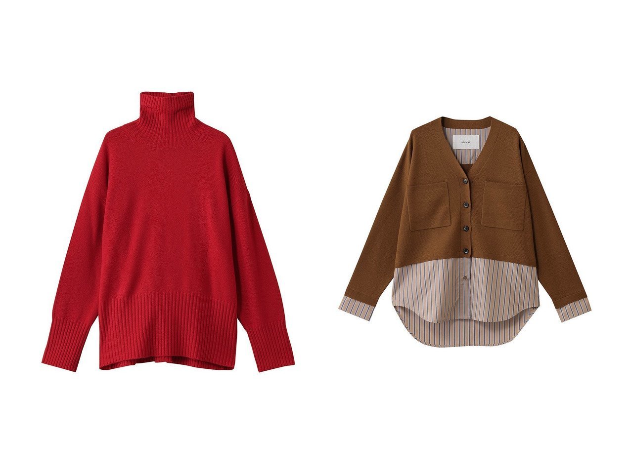 【ADAWAS/アダワス】のCASHMERE-BLEND ハイ-ネック&EXTRAFINE メリノウール カーディガン おすすめ人気トレンドファッション通販アイテム インテリア・キッズ・メンズ・レディースファッション・服の通販 founy(ファニー) 　ファッション　Fashion　レディースファッション　Fashion for Women　トップス・カットソー　Cut & Sew Tops　ニット　Knit Tops & Sweaters　カジュアルプルオーバー・ニットトップス　Pullovers & Knit Tops / Casual Pullovers　カーディガン・羽織り　Layered Style Cardigans　ハイネック　High Neck, Mock Neck　リラックス　Relax, Relaxed Fit　エレガント 上品　Elegant　新作・新入荷　New Arrivals / New In　グレー系　Gray　オレンジ系　Orange　ブラック系　Black　|ID:crp329100000223219