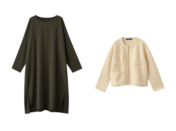 【mizuiro ind/ミズイロ インド】のD with pockets カーディガン&crew neck long OP ワンピース おすすめ！トレンド、レディースファッションの通販 おすすめ人気トレンドファッション通販アイテム 人気、トレンドファッション・服の通販 founy(ファニー) ファッション Fashion レディースファッション Fashion for Women ワンピース Dresses チュニック Tunic Tops & Dresses トップス・カットソー Cut & Sew Tops ニット Knit Tops & Sweaters カーディガン・羽織り Layered Style Cardigans シューズ Shoes, Footwear シンプル Simple, Minimal スリット Slit, Slit Detail チュニック Tunic, Long Top ベーシック Basic, Essential ロング Long, Long-Length エレガント 上品 Elegant 新作・新入荷 New Arrivals / New In |ID:crp329100000223256