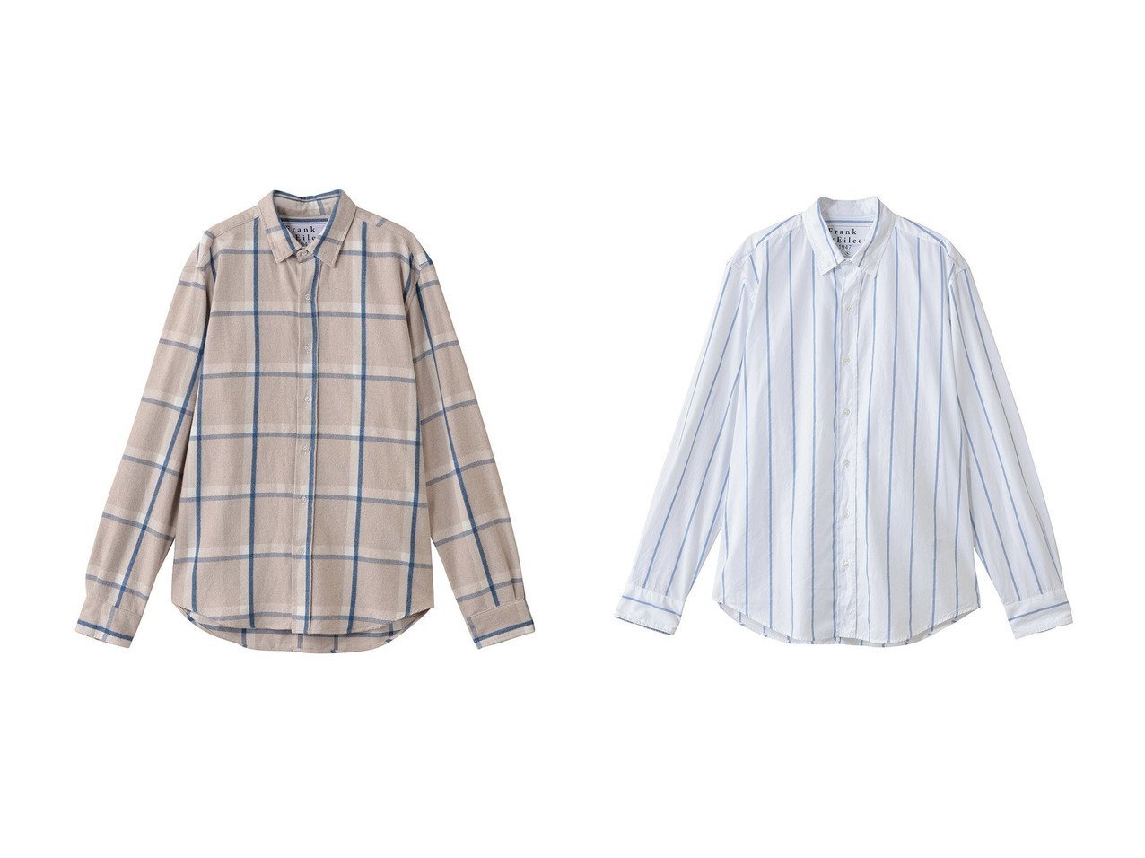 【Frank&Eileen / MEN/フランク&アイリーン】の【MEN】FINBAR イタリアンコットン チェック シャツ&【MEN】FINBAR イタリアンコットン ブルーストライプ シャツ MEN おすすめ！トレンド、メンズファッションの通販 おすすめ人気トレンドファッション通販アイテム インテリア・キッズ・メンズ・レディースファッション・服の通販 founy(ファニー) 　ファッション　Fashion　メンズファッション　Fashion for Men　スラックス　Slacks, Dress Pants　スリーブ　Sleeve, Long Sleeve / Short Sleeve　チェック　Check, Plaid, Tartan　デニム　Denim, Jeans Material　リラックス　Relax, Relaxed Fit　ロング　Long, Long-Length　新作・新入荷　New Arrivals / New In　グレー系　Gray　ホワイト系　White　|ID:crp329100000223285