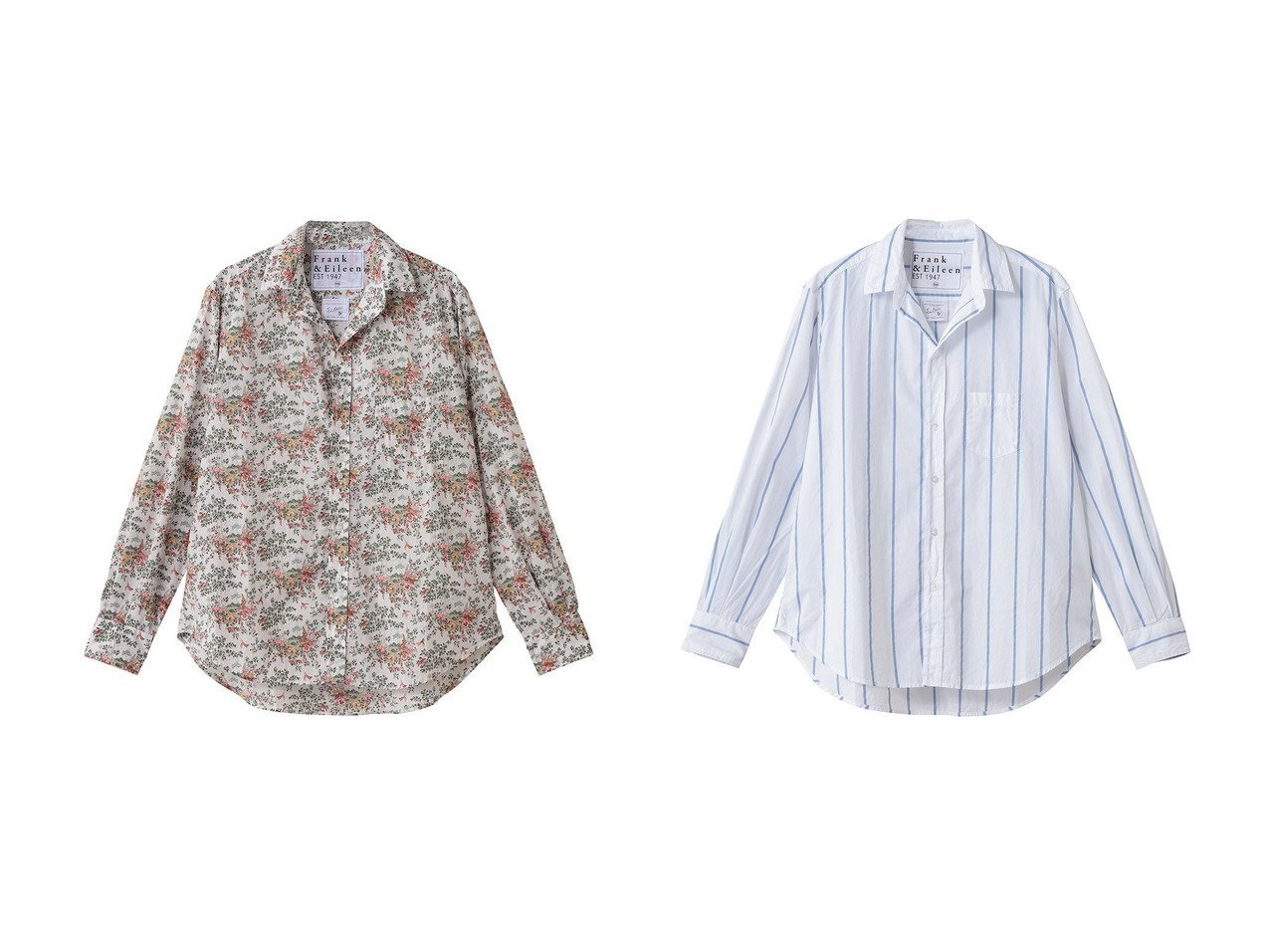 【Frank&Eileen/フランク&アイリーン】のEILEEN イタリアンコットン フラワープリント シャツ&EILEEN イタリアンコットン ブルーストライプ シャツ おすすめ！トレンド、レディースファッションの通販 おすすめ人気トレンドファッション通販アイテム インテリア・キッズ・メンズ・レディースファッション・服の通販 founy(ファニー) 　ファッション　Fashion　レディースファッション　Fashion for Women　トップス・カットソー　Cut & Sew Tops　シャツ・ブラウス・オフィスカジュアル　Elegant Blouses & Button-Ups　花柄・フラワープリント・モチーフ　Floral Prints & Motifs / Flower Pattern Tops　スリーブ　Sleeve, Long Sleeve / Short Sleeve　フラワー　Flower, Floral　プリント　Print, Printed Pattern　ロング　Long, Long-Length　新作・新入荷　New Arrivals / New In　ホワイト系　White　|ID:crp329100000223291