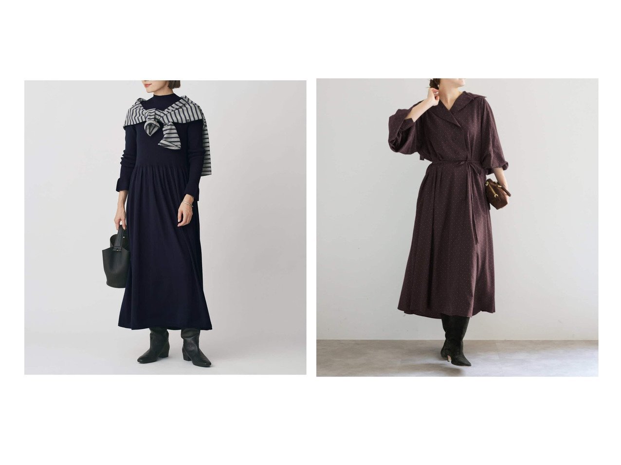 【IENA/イエナ】のニュアンスカラードットワンピース&ホールガーメントワンピース おすすめ！トレンド、レディースファッションの通販 おすすめ人気トレンドファッション通販アイテム インテリア・キッズ・メンズ・レディースファッション・服の通販 founy(ファニー) 　ファッション　Fashion　レディースファッション　Fashion for Women　ワンピース　Dresses　2025年　2025　2025-2026秋冬・A/W　Autumn/Winter 2025–26 AW25–26　シューズ　Shoes, Footwear　シンプル　Simple, Minimal　スニーカー　Sneakers, Trainers　バレエ　Ballet, Ballet Style　フレア　Flare, Flared　ロング　Long, Long-Length　エレガント 上品　Elegant　ドット　Polka Dot, Dot Pattern　モチーフ　Motif, Design Theme　無地　Plain, Solid Color　ブルー系　Blue　ブラック系　Black　ブラウン系　Brown　|ID:crp329100000223304