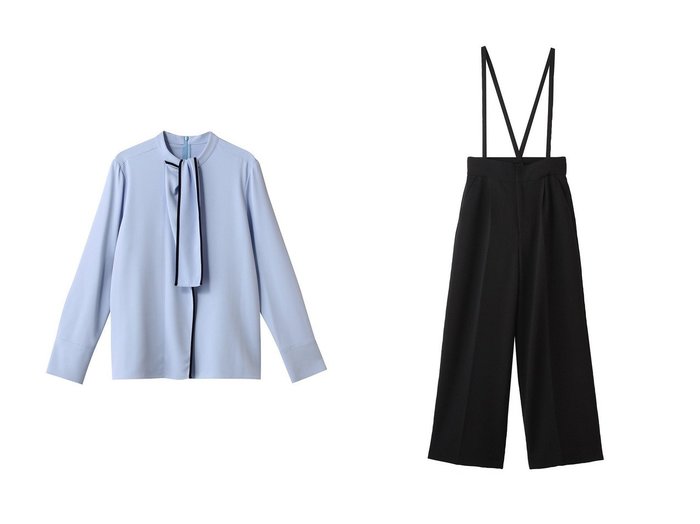 【allureville/アルアバイル】の【Loulou Willoughby】トリアセダブルクロスサス付PT A&DEFORM BOW ブラウス おすすめ！トレンド、レディースファッションの通販 おすすめ人気トレンドファッション通販アイテム 人気、トレンドファッション・服の通販 founy(ファニー) ファッション Fashion レディースファッション Fashion for Women トップス・カットソー Cut & Sew Tops シャツ・ブラウス・オフィスカジュアル Elegant Blouses & Button-Ups パンツ Pants & Trousers インナー Innerwear シンプル Simple, Minimal ジャケット Jacket, Outerwear スリット Slit, Slit Detail スリーブ Sleeve, Long Sleeve / Short Sleeve ビジネス 仕事 通勤 Business / Work / Commuting ロング Long, Long-Length 新作・新入荷 New Arrivals / New In |ID:crp329100000223308
