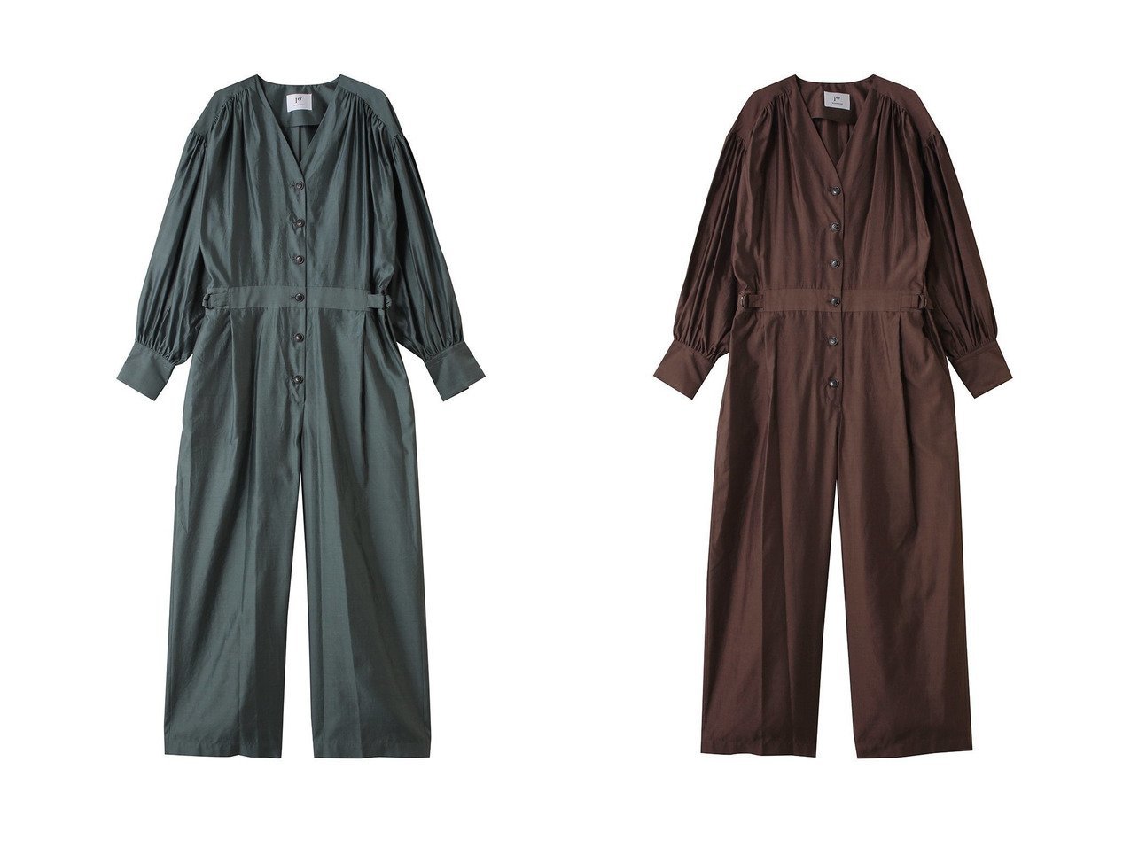 【1er Arrondissement/プルミエ アロンディスモン】のシルクコンビネゾン おすすめ！トレンド、レディースファッションの通販 おすすめ人気トレンドファッション通販アイテム インテリア・キッズ・メンズ・レディースファッション・服の通販 founy(ファニー) 　ファッション　Fashion　レディースファッション　Fashion for Women　パンツ　Pants & Trousers　オーガンジー　Organza Fabric　ギャザー　Gathered, Ruffled　コンビネゾン　Jumpsuit, All-in-One　シルク　Silk, 100% Silk　リュクス　Luxury, Elegant, High-End, Chic　エレガント 上品　Elegant　新作・新入荷　New Arrivals / New In　グリーン系　Green　ブラウン系　Brown　|ID:crp329100000223312