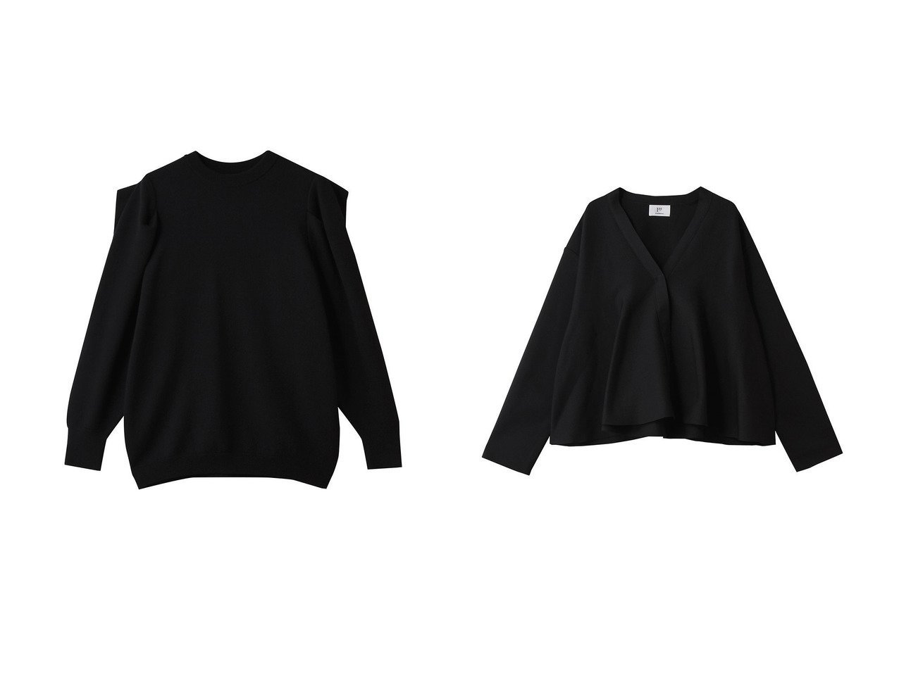 【1er Arrondissement/プルミエ アロンディスモン】のペプラムカーディガン&【LOWER】ニット おすすめ！トレンド、レディースファッションの通販 おすすめ人気トレンドファッション通販アイテム インテリア・キッズ・メンズ・レディースファッション・服の通販 founy(ファニー) 　ファッション　Fashion　レディースファッション　Fashion for Women　トップス・カットソー　Cut & Sew Tops　ニット　Knit Tops & Sweaters　カジュアルプルオーバー・ニットトップス　Pullovers & Knit Tops / Casual Pullovers　カーディガン・羽織り　Layered Style Cardigans　新作・新入荷　New Arrivals / New In　おすすめ　Recommended / Our Picks　カーディガン　Cardigan, Knitwear　バランス　Balance, Style Balance　フレア　Flare, Flared　ペプラム　Peplum, Flared Hem　軽量　Lightweight, Ultra Light　ブラック系　Black　|ID:crp329100000223313
