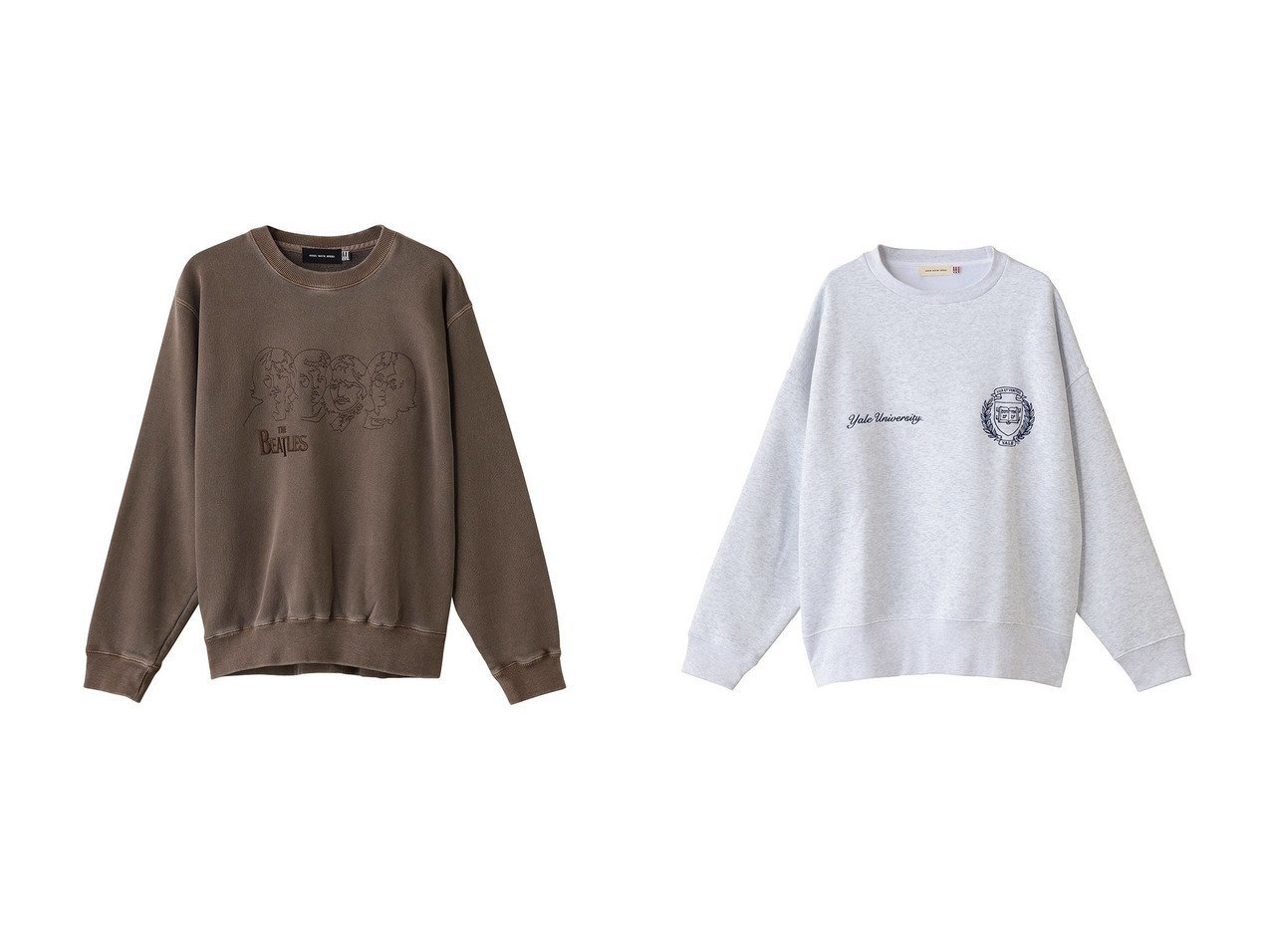 【heliopole/エリオポール】の【GOOD ROCK SPEED】BEATLES スウェットシャツ&【GOOD ROCK SPEED】YALE スウェットシャツ おすすめ！トレンド、レディースファッションの通販 おすすめ人気トレンドファッション通販アイテム インテリア・キッズ・メンズ・レディースファッション・服の通販 founy(ファニー) 　ファッション　Fashion　レディースファッション　Fashion for Women　トップス・カットソー　Cut & Sew Tops　シャツ・ブラウス・オフィスカジュアル　Elegant Blouses & Button-Ups　レディースパーカー・カジュアルフーディー　Casual Hoodies & Sweatshirts　ロングTシャツ・Tシャツ　Longline T-Shirts & Tees　スウェット・クルーネックトップス　Sweatshirts & Crewnecks / Relaxed Fit Sweat Tops　カットソー・ベーシックTシャツ　Cut-and-Sewn Tops / Stretch Tees & Basics　おすすめ　Recommended / Our Picks　スラックス　Slacks, Dress Pants　デニム　Denim, Jeans Material　フロント　Front, Front Design　ミックス　Mix, Mixed Style　新作・新入荷　New Arrivals / New In　ブラウン系　Brown　グレー系　Gray　|ID:crp329100000223326