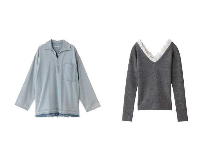 【CLANE/クラネ】のニット&シャツ/ブラウス おすすめ！トレンド、レディースファッションの通販 おすすめ人気トレンドファッション通販アイテム 人気、トレンドファッション・服の通販 founy(ファニー) 　ファッション　Fashion　レディースファッション　Fashion for Women　トップス・カットソー　Cut & Sew Tops　シャツ・ブラウス・オフィスカジュアル　Elegant Blouses & Button-Ups　ニット　Knit Tops & Sweaters　カジュアルプルオーバー・ニットトップス　Pullovers & Knit Tops / Casual Pullovers　ウォッシュ　Washed Finish　スリーブ　Sleeve, Long Sleeve / Short Sleeve　デニム　Denim, Jeans Material　ハイネック　High Neck, Mock Neck　フリンジ　Fringe, Tassel　ロング　Long, Long-Length　新作・新入荷　New Arrivals / New In　|ID:crp329100000223332
