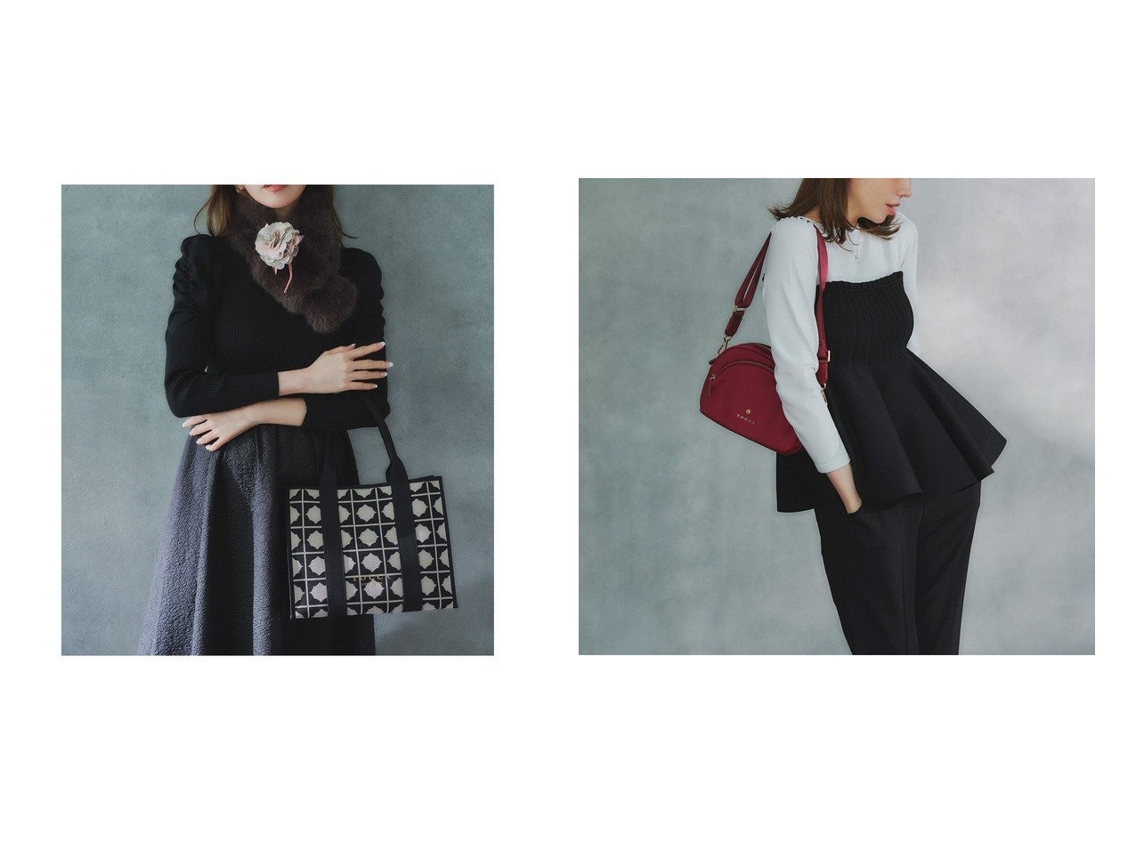 【TOCCA/トッカ】の【洗える】FLOWER PATH ニットトップス&【洗える】FLOWER PATH ドレス おすすめ！トレンド、レディースファッションの通販 おすすめ人気トレンドファッション通販アイテム インテリア・キッズ・メンズ・レディースファッション・服の通販 founy(ファニー) 　ファッション　Fashion　レディースファッション　Fashion for Women　ワンピース　Dresses　フォーマル・パーティードレス・結婚式用ドレス　Elegant & Casual Dresses　トップス・カットソー　Cut & Sew Tops　ニット　Knit Tops & Sweaters　アクセサリー　Fashion Accessories　洗える　Machine Washable　ジャカード／ジャガード　Jacquard, Woven Pattern　ジャケット　Jacket, Outerwear　トレンド　Trend, Trending Now　ドッキング　Docking, Mixed Material　ドレス　Dress, One-Piece　パール　Pearl, Pearl Accent　フィット　Fit, Slim Fit　フラワー　Flower, Floral　リラックス　Relax, Relaxed Fit　A/W・秋冬　Autumn/Winter　冬　Winter / This Winter　新作・新入荷　New Arrivals / New In　ビジネス 仕事 通勤　Business / Work / Commuting　2025年　2025　2025-2026秋冬・A/W　Autumn/Winter 2025–26 AW25–26　ブラック系　Black　レッド系　Red　|ID:crp329100000223355