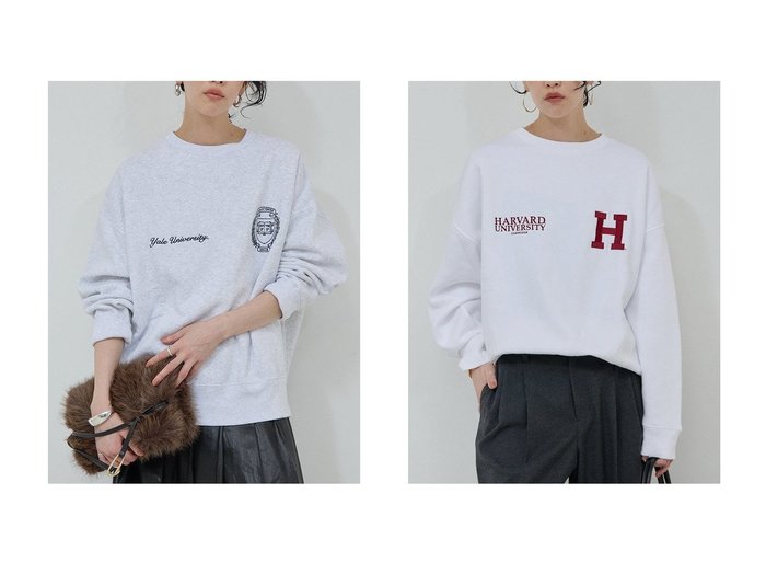 【GALLARDAGALANTE/ガリャルダガランテ】の【GOOD ROCK SPEED】YALEスウェット&【GOOD ROCK SPEED】HARVARDスウェット おすすめ！トレンド、レディースファッションの通販 おすすめ人気トレンドファッション通販アイテム 人気、トレンドファッション・服の通販 founy(ファニー) 　ファッション　Fashion　レディースファッション　Fashion for Women　トップス・カットソー　Cut & Sew Tops　シャツ・ブラウス・オフィスカジュアル　Elegant Blouses & Button-Ups　レディースパーカー・カジュアルフーディー　Casual Hoodies & Sweatshirts　ロングTシャツ・Tシャツ　Longline T-Shirts & Tees　スウェット・クルーネックトップス　Sweatshirts & Crewnecks / Relaxed Fit Sweat Tops　カットソー・ベーシックTシャツ　Cut-and-Sewn Tops / Stretch Tees & Basics　スウェット / スエット　Sweatshirt, Sweatwear　スラックス　Slacks, Dress Pants　デニム　Denim, Jeans Material　プリント　Print, Printed Pattern　定番　Standard, Basic Item　新作・新入荷　New Arrivals / New In　長袖　Long Sleeve, Full Sleeve　|ID:crp329100000223356