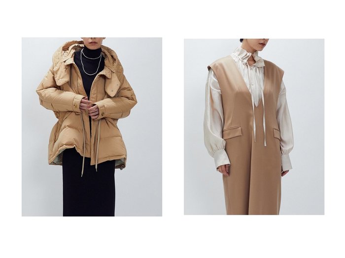 【1er Arrondissement/プルミエ アロンディスモン】のニュアンスブラウス&【VACHEMENT×1er Arrondissement】ハイカウントタフタダウン おすすめ！トレンド、レディースファッションの通販 おすすめ人気トレンドファッション通販アイテム 人気、トレンドファッション・服の通販 founy(ファニー) 　ファッション　Fashion　レディースファッション　Fashion for Women　アウター　Coat / Outerwear Collection　コート・ロングコート・ピーコート　Long Coats, Peacoats & More　トップス・カットソー　Cut & Sew Tops　シャツ・ブラウス・オフィスカジュアル　Elegant Blouses & Button-Ups　ジャケット　Jacket, Outerwear　ダウン　Down, Puffer　ドローコード　Drawcord, Drawstring Cord　定番　Standard, Basic Item　別注　Limited Edition, Custom Order　新作・新入荷　New Arrivals / New In　エアリー　Airy Texture　ギャザー　Gathered, Ruffled　スリーブ　Sleeve, Long Sleeve / Short Sleeve　リラックス　Relax, Relaxed Fit　ロング　Long, Long-Length　ワッシャー　Washer, Crinkled Finish　エレガント 上品　Elegant　再入荷　Restock / Back in Stock　|ID:crp329100000223363