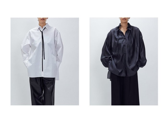 【1er Arrondissement/プルミエ アロンディスモン】のベロアリボンレギュラーカラーシャツ&ニュアンスブラウス おすすめ！トレンド、レディースファッションの通販 おすすめ人気トレンドファッション通販アイテム 人気、トレンドファッション・服の通販 founy(ファニー) 　ファッション　Fashion　レディースファッション　Fashion for Women　トップス・カットソー　Cut & Sew Tops　シャツ・ブラウス・オフィスカジュアル　Elegant Blouses & Button-Ups　ベロアトップス　Velour Tops / Velvet-Look Items　なめらか　Smooth, Silky Texture　カフス　Cuff Design　グラス　Glass, Eyewear　ストライプ　Stripe, Striped Pattern　スリット　Slit, Slit Detail　スリーブ　Sleeve, Long Sleeve / Short Sleeve　タイプライター　Typewriter Fabric, Crisp Cotton　バランス　Balance, Style Balance　ベルベット　Velvet, Velvety　モノトーン　Monotone, Black and White　リボン　Ribbon, Bow　ロング　Long, Long-Length　新作・新入荷　New Arrivals / New In　無地　Plain, Solid Color　エアリー　Airy Texture　ギャザー　Gathered, Ruffled　リラックス　Relax, Relaxed Fit　ワッシャー　Washer, Crinkled Finish　エレガント 上品　Elegant　再入荷　Restock / Back in Stock　|ID:crp329100000223364