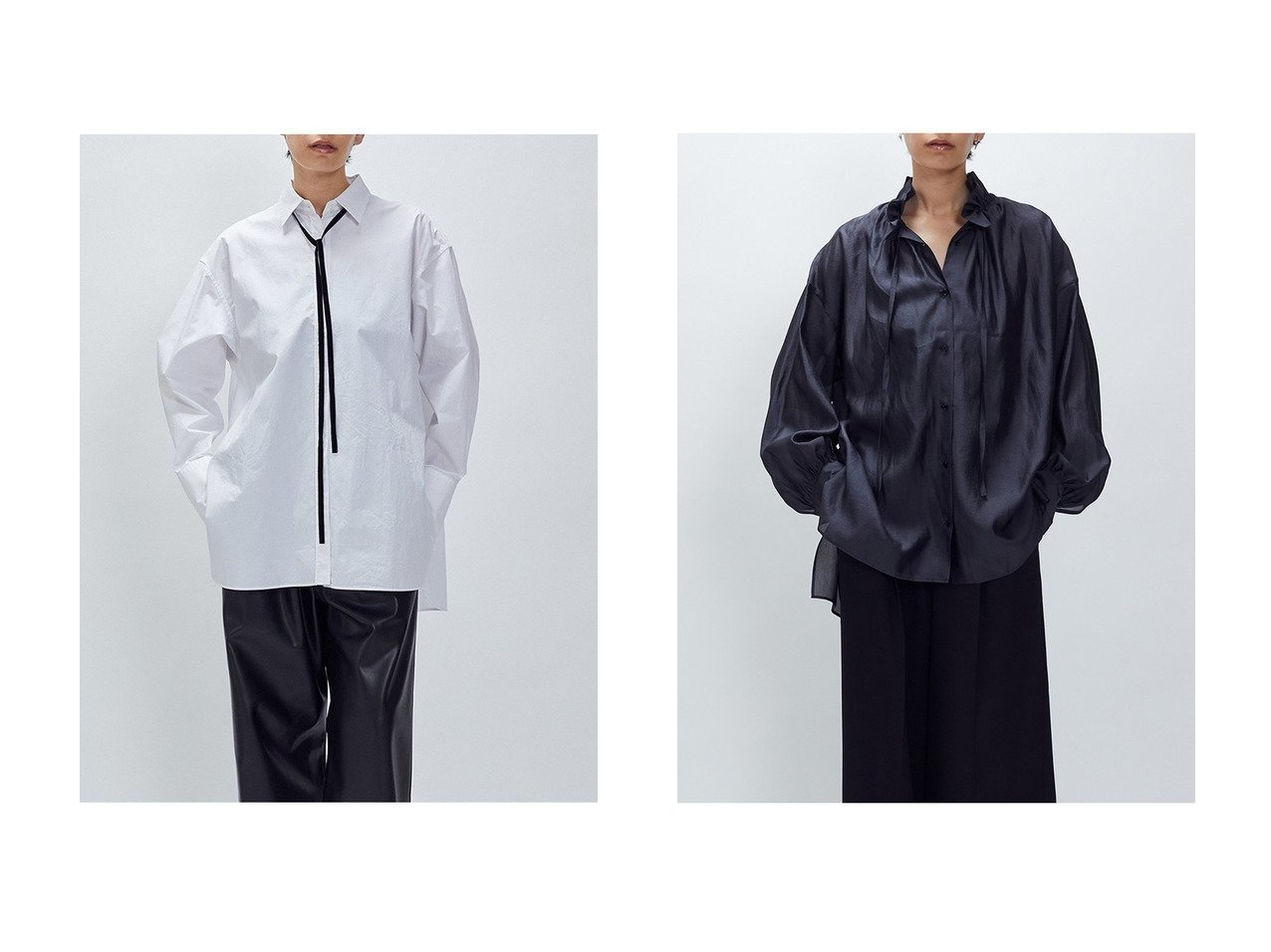 【1er Arrondissement/プルミエ アロンディスモン】のベロアリボンレギュラーカラーシャツ&ニュアンスブラウス おすすめ！トレンド、レディースファッションの通販 おすすめ人気トレンドファッション通販アイテム インテリア・キッズ・メンズ・レディースファッション・服の通販 founy(ファニー) 　ファッション　Fashion　レディースファッション　Fashion for Women　トップス・カットソー　Cut & Sew Tops　シャツ・ブラウス・オフィスカジュアル　Elegant Blouses & Button-Ups　ベロアトップス　Velour Tops / Velvet-Look Items　なめらか　Smooth, Silky Texture　カフス　Cuff Design　グラス　Glass, Eyewear　ストライプ　Stripe, Striped Pattern　スリット　Slit, Slit Detail　スリーブ　Sleeve, Long Sleeve / Short Sleeve　タイプライター　Typewriter Fabric, Crisp Cotton　バランス　Balance, Style Balance　ベルベット　Velvet, Velvety　モノトーン　Monotone, Black and White　リボン　Ribbon, Bow　ロング　Long, Long-Length　新作・新入荷　New Arrivals / New In　無地　Plain, Solid Color　エアリー　Airy Texture　ギャザー　Gathered, Ruffled　リラックス　Relax, Relaxed Fit　ワッシャー　Washer, Crinkled Finish　エレガント 上品　Elegant　再入荷　Restock / Back in Stock　ホワイト系　White　ベージュ系　Beige　ブラック系　Black　|ID:crp329100000223364