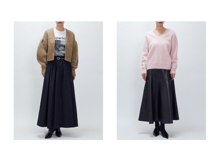 【1er Arrondissement/プルミエ アロンディスモン】のタフタスカート&フェイクレザースカート おすすめ！トレンド、レディースファッションの通販 おすすめ人気トレンドファッション通販アイテム 人気、トレンドファッション・服の通販 founy(ファニー) 　ファッション　Fashion　レディースファッション　Fashion for Women　スカート　Skirts　ロングスカート　Long Skirts / Maxi & Midi Skirts　ギャザー　Gathered, Ruffled　シルク　Silk, 100% Silk　タフタ　Taffeta, Structured Fabric　ロング　Long, Long-Length　エレガント 上品　Elegant　新作・新入荷　New Arrivals / New In　|ID:crp329100000223365