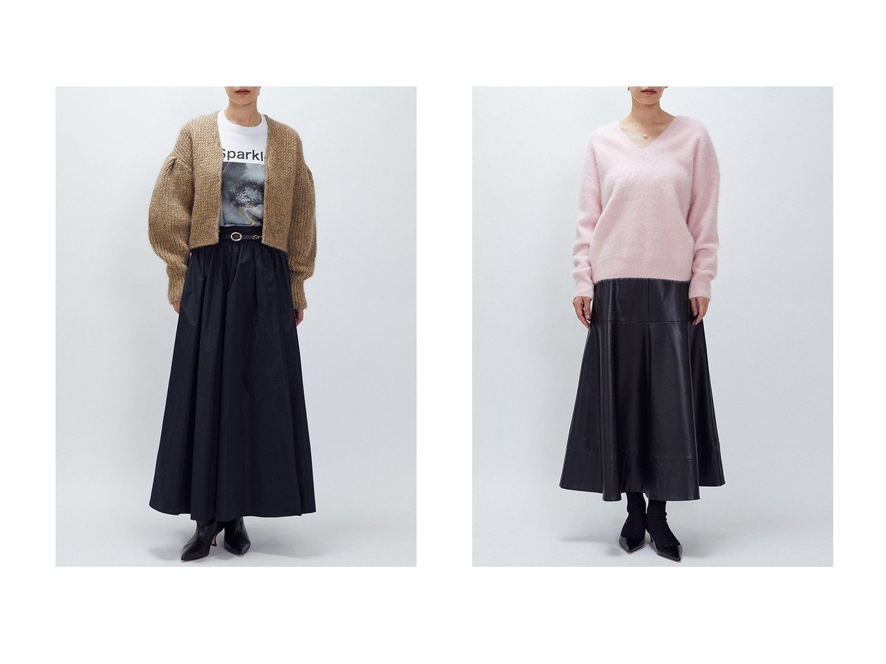 【1er Arrondissement/プルミエ アロンディスモン】のタフタスカート&フェイクレザースカート おすすめ！トレンド、レディースファッションの通販 おすすめ人気トレンドファッション通販アイテム インテリア・キッズ・メンズ・レディースファッション・服の通販 founy(ファニー) 　ファッション　Fashion　レディースファッション　Fashion for Women　スカート　Skirts　ロングスカート　Long Skirts / Maxi & Midi Skirts　ギャザー　Gathered, Ruffled　シルク　Silk, 100% Silk　タフタ　Taffeta, Structured Fabric　ロング　Long, Long-Length　エレガント 上品　Elegant　新作・新入荷　New Arrivals / New In　ブルー系　Blue　ブラック系　Black　|ID:crp329100000223365