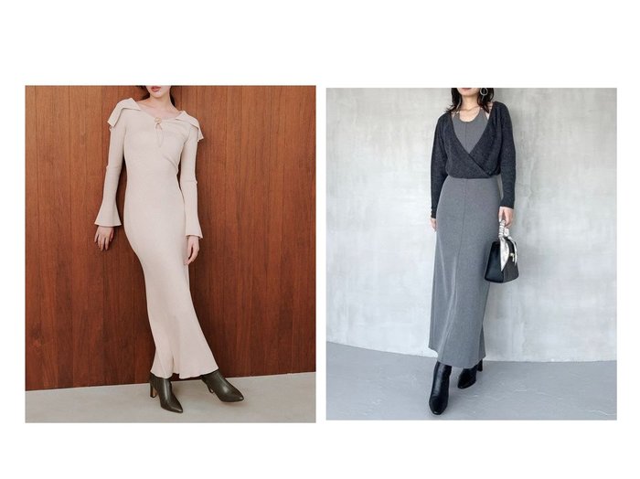 【SNIDEL/スナイデル】のSustainableデザインフロントニットワンピース&カシュクールニットセットホルターワンピース おすすめ！トレンド、レディースファッションの通販 おすすめ人気トレンドファッション通販アイテム 人気、トレンドファッション・服の通販 founy(ファニー) ファッション Fashion レディースファッション Fashion for Women ワンピース Dresses ニットワンピース Knit Dresses ウェーブ Wavy Pattern エレガント 上品 Elegant スマート Smart, Elegant ドレープ Drape, Draping Fabric フィット Fit, Slim Fit おすすめ Recommended / Our Picks |ID:crp329100000223386