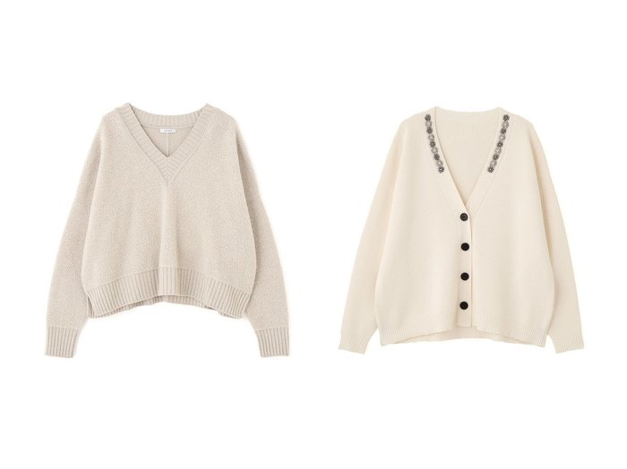 【ADORE/アドーア】のパイルニットプルオーバー&ビジューカーディガン おすすめ！トレンド、レディースファッションの通販 おすすめ人気トレンドファッション通販アイテム 人気、トレンドファッション・服の通販 founy(ファニー) ファッション Fashion レディースファッション Fashion for Women トップス・カットソー Cut & Sew Tops ニット Knit Tops & Sweaters カーディガン・羽織り Layered Style Cardigans カジュアルプルオーバー・ニットトップス Pullovers & Knit Tops / Casual Pullovers カーディガン Cardigan, Knitwear ストレッチ Stretch, Stretchy Fabric ビジュー Bijou, Jewel-like Accent ラグジュアリー Luxury, Elegant リボン Ribbon, Bow 新作・新入荷 New Arrivals / New In |ID:crp329100000223400