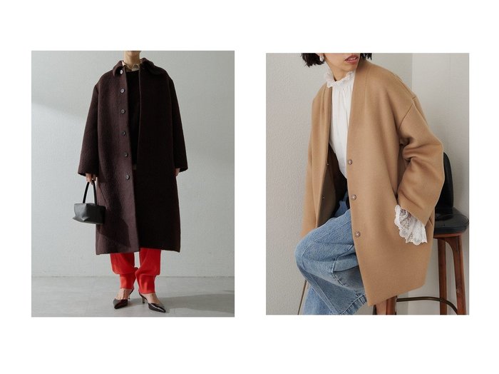 【Whim Gazette/ウィムガゼット】のダブルビーバーミドルコート&アルパカシャギーコート おすすめ！トレンド、レディースファッションの通販 おすすめ人気トレンドファッション通販アイテム 人気、トレンドファッション・服の通販 founy(ファニー) 　ファッション　Fashion　レディースファッション　Fashion for Women　アウター　Coat / Outerwear Collection　コート・ロングコート・ピーコート　Long Coats, Peacoats & More　カーディガン　Cardigan, Knitwear　ショルダー　Shoulder, Shoulder Strap　シンプル　Simple, Minimal　ジャケット　Jacket, Outerwear　スタンダード　Standard, Basic　トレンド　Trend, Trending Now　ドロップ　Drop Shoulder, Dropped Style　フロント　Front, Front Design　ベーシック　Basic, Essential　ミドル　Middle Length, Mid Height　リラックス　Relax, Relaxed Fit　ロング　Long, Long-Length　エレガント 上品　Elegant　定番　Standard, Basic Item　新作・新入荷　New Arrivals / New In　|ID:crp329100000223414