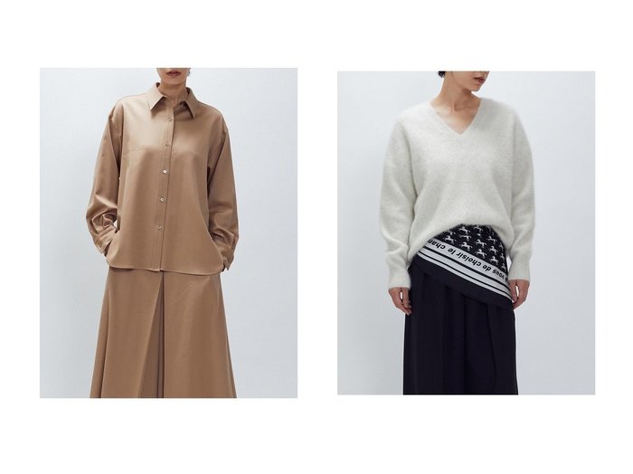 【1er Arrondissement/プルミエ アロンディスモン】のウールサテンシャツ&FOXカシミアVネックプルオーバー おすすめ！トレンド、レディースファッションの通販 おすすめ人気トレンドファッション通販アイテム インテリア・キッズ・メンズ・レディースファッション・服の通販 founy(ファニー) https://founy.com/ ファッション Fashion レディースファッション Fashion for Women トップス・カットソー Cut & Sew Tops シャツ・ブラウス・オフィスカジュアル Elegant Blouses & Button-Ups ニット Knit Tops & Sweaters カジュアルプルオーバー・ニットトップス Pullovers & Knit Tops / Casual Pullovers Vネックトップス V-Neck Tops / V-Cut Neckline Shirts おすすめ Recommended / Our Picks なめらか Smooth, Silky Texture サテン Satin, Glossy Fabric シンプル Simple, Minimal スリーブ Sleeve, Long Sleeve / Short Sleeve セットアップ Set-Up, Coordinated Outfit ロング Long, Long-Length エレガント 上品 Elegant 新作・新入荷 New Arrivals / New In A/W・秋冬 Autumn/Winter 2025年 2025 2025-2026秋冬・A/W Autumn/Winter 2025–26 AW25–26 デコルテ Décolleté, Neckline フェミニン Feminine, Girly フォックス Fox, Fox Fur 別注 Limited Edition, Custom Order |ID:crp329100000223462