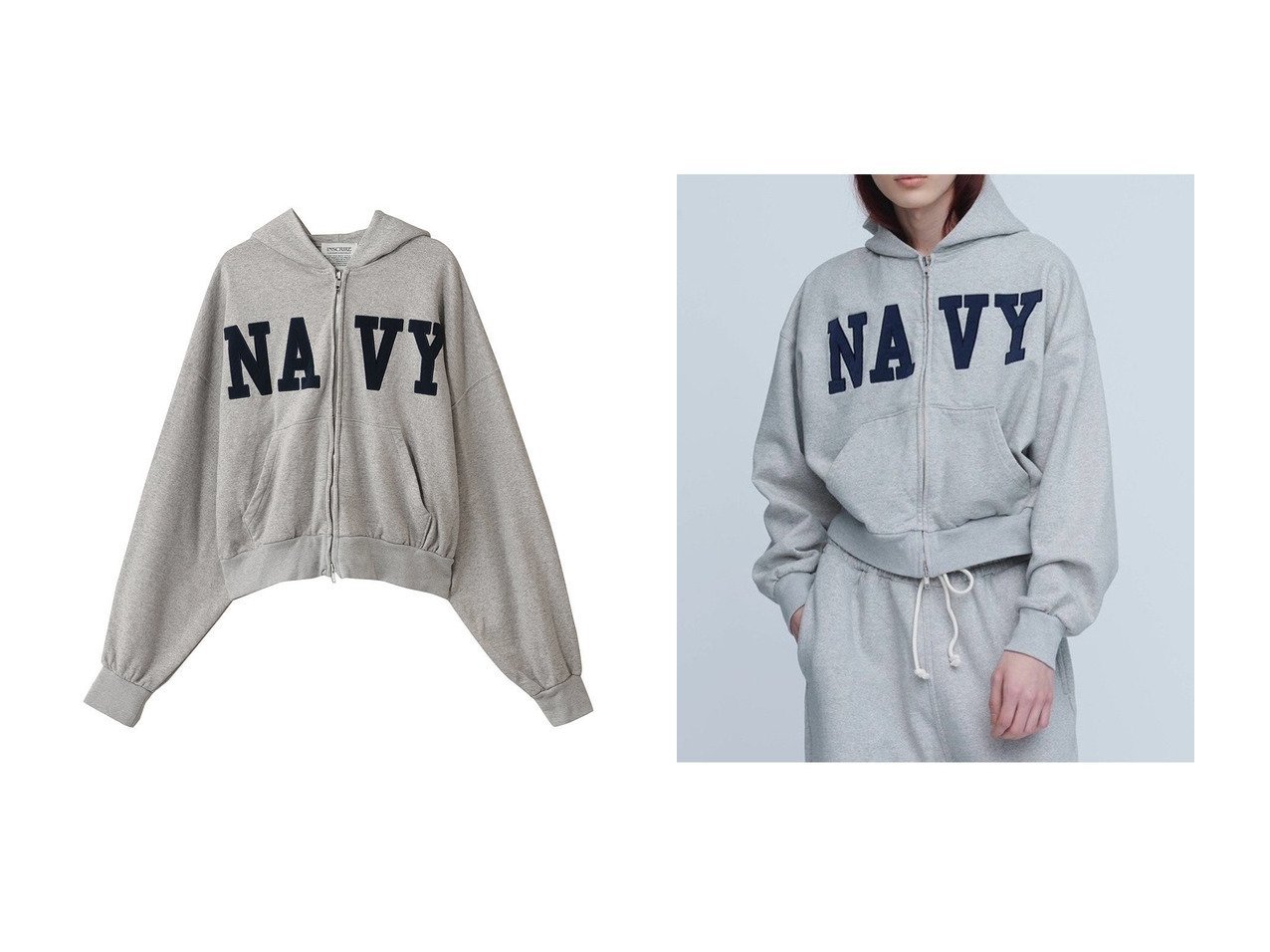 【INSCRIRE/アンスクリア】のNAVY ジップ フーディー おすすめ！トレンド、レディースファッションの通販 おすすめ人気トレンドファッション通販アイテム インテリア・キッズ・メンズ・レディースファッション・服の通販 founy(ファニー) 　ファッション　Fashion　レディースファッション　Fashion for Women　トップス・カットソー　Cut & Sew Tops　シャツ・ブラウス・オフィスカジュアル　Elegant Blouses & Button-Ups　レディースパーカー・カジュアルフーディー　Casual Hoodies & Sweatshirts　ロングTシャツ・Tシャツ　Longline T-Shirts & Tees　スウェット・クルーネックトップス　Sweatshirts & Crewnecks / Relaxed Fit Sweat Tops　カットソー・ベーシックTシャツ　Cut-and-Sewn Tops / Stretch Tees & Basics　コンビ　Combo, Combination Style　ショート　Short, Short Length　ジップ　Zip, Zipper　トレンド　Trend, Trending Now　フロント　Front, Front Design　定番　Standard, Basic Item　新作・新入荷　New Arrivals / New In　グレー系　Gray　|ID:crp329100000223464