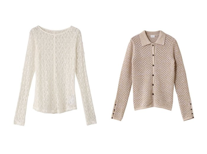 【MANOF/マノフ】のトップス&OPENWORK KNIT CARDIGAN カーディガン おすすめ！トレンド、レディースファッションの通販 おすすめ人気トレンドファッション通販アイテム 人気、トレンドファッション・服の通販 founy(ファニー) ファッション Fashion レディースファッション Fashion for Women トップス・カットソー Cut & Sew Tops シャツ・ブラウス・オフィスカジュアル Elegant Blouses & Button-Ups ロングTシャツ・Tシャツ Longline T-Shirts & Tees カットソー・ベーシックTシャツ Cut-and-Sewn Tops / Stretch Tees & Basics ニット Knit Tops & Sweaters カーディガン・羽織り Layered Style Cardigans カットソー Cut and Sewn Top キャミソール Camisole, Spaghetti Strap Top ストレッチ Stretch, Stretchy Fabric スリーブ Sleeve, Long Sleeve / Short Sleeve レース Lace, Lace Fabric ロング Long, Long-Length 新作・新入荷 New Arrivals / New In カーディガン Cardigan, Knitwear コンパクト Compact, Small Size スリット Slit, Slit Detail エレガント 上品 Elegant 透かし Cut-Out, Lacework |ID:crp329100000223471