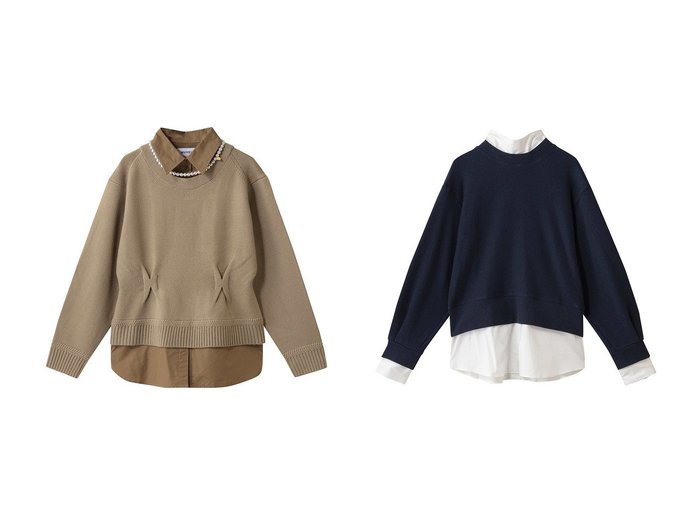 【MUVEIL/ミュベール】のボータイ裏毛プルオーバー&パールネックレス付きシャツニットプルオーバー おすすめ！トレンド、レディースファッションの通販 おすすめ人気トレンドファッション通販アイテム 人気、トレンドファッション・服の通販 founy(ファニー) ファッション Fashion レディースファッション Fashion for Women トップス・カットソー Cut & Sew Tops ニット Knit Tops & Sweaters シャツ・ブラウス・オフィスカジュアル Elegant Blouses & Button-Ups カジュアルプルオーバー・ニットトップス Pullovers & Knit Tops / Casual Pullovers ジュエリー Jewelry ネックレス Necklaces & Pendants レディースパーカー・カジュアルフーディー Casual Hoodies & Sweatshirts ロングTシャツ・Tシャツ Longline T-Shirts & Tees スウェット・クルーネックトップス Sweatshirts & Crewnecks / Relaxed Fit Sweat Tops カットソー・ベーシックTシャツ Cut-and-Sewn Tops / Stretch Tees & Basics カーディガン Cardigan, Knitwear ネックレス Necklace, Pendant Necklace パール Pearl, Pearl Accent フェミニン Feminine, Girly プレート Plate, Dish 新作・新入荷 New Arrivals / New In |ID:crp329100000223474