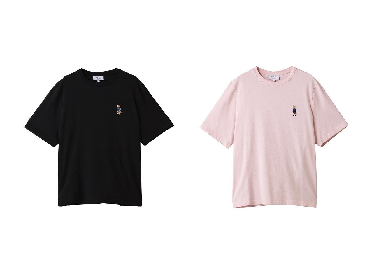 【MAISON KITSUNE/メゾン キツネ】のDRESSED FOX コンフォート Tシャツ おすすめ！トレンド、レディースファッションの通販 おすすめ人気トレンドファッション通販アイテム インテリア・キッズ・メンズ・レディースファッション・服の通販 founy(ファニー) 　ファッション　Fashion　レディースファッション　Fashion for Women　トップス・カットソー　Cut & Sew Tops　シャツ・ブラウス・オフィスカジュアル　Elegant Blouses & Button-Ups　ロングTシャツ・Tシャツ　Longline T-Shirts & Tees　カットソー・ベーシックTシャツ　Cut-and-Sewn Tops / Stretch Tees & Basics　ワンピース　Dresses　フォーマル・パーティードレス・結婚式用ドレス　Elegant & Casual Dresses　おすすめ　Recommended / Our Picks　インナー　Innerwear　カーディガン　Cardigan, Knitwear　ショート　Short, Short Length　ジャケット　Jacket, Outerwear　スリーブ　Sleeve, Long Sleeve / Short Sleeve　フォックス　Fox, Fox Fur　新作・新入荷　New Arrivals / New In　ブラック系　Black　|ID:crp329100000223483
