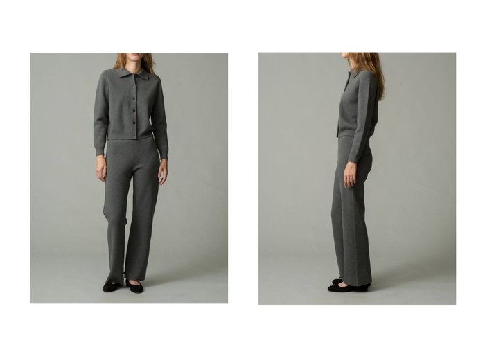 【DEMYLEE/デミーリー】のTOLU コットンカシミヤ シャツカラーニットカーディガン&SUTTON コットンカシミヤ ニットパンツ おすすめ！トレンド、レディースファッションの通販 おすすめ人気トレンドファッション通販アイテム 人気、トレンドファッション・服の通販 founy(ファニー) ファッション Fashion レディースファッション Fashion for Women パンツ Pants & Trousers トップス・カットソー Cut & Sew Tops ニット Knit Tops & Sweaters カーディガン・羽織り Layered Style Cardigans シャツ・ブラウス・オフィスカジュアル Elegant Blouses & Button-Ups ジャケット Jacket, Outerwear ストレート Straight, Straight Cut ワイド Wide, Wide Fit 新作・新入荷 New Arrivals / New In |ID:crp329100000223485