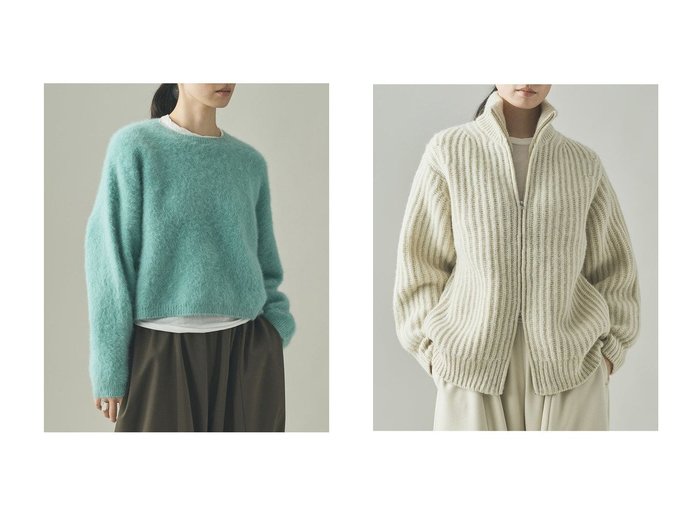 【Curensology/カレンソロジー】のFOXカシミヤニットプルオーバー&アゼアミニットブルゾン おすすめ！トレンド、レディースファッションの通販 おすすめ人気トレンドファッション通販アイテム 人気、トレンドファッション・服の通販 founy(ファニー) ファッション Fashion レディースファッション Fashion for Women トップス・カットソー Cut & Sew Tops ニット Knit Tops & Sweaters カジュアルプルオーバー・ニットトップス Pullovers & Knit Tops / Casual Pullovers アウター Coat / Outerwear Collection レディースジャケット・軽アウター Jackets ブルゾンジャケット・スポーティアウター Blouson Jackets エアリー Airy Texture コンパクト Compact, Small Size トレンド Trend, Trending Now フレア Flare, Flared マフラー Scarf, Muffler ラグジュアリー Luxury, Elegant リラックス Relax, Relaxed Fit 新作・新入荷 New Arrivals / New In おすすめ Recommended / Our Picks インナー Innerwear ジャケット Jacket, Outerwear タートル Turtleneck, Turtle Collar バランス Balance, Style Balance ブルゾン Blouson, Bomber Jacket ポケット Pocket, Pocket Detail エレガント 上品 Elegant 畦 Ribbed Knit |ID:crp329100000223514