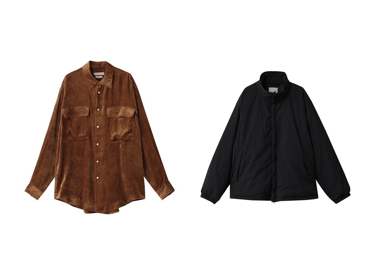 【YOKE / MEN/ヨーク】の【MEN】レーヨン コーデュロイ ウエスタン シャツ&【MEN】ナイロン パファー ブルゾン おすすめ！トレンド、メンズファッションの通販 おすすめ人気トレンドファッション通販アイテム インテリア・キッズ・メンズ・レディースファッション・服の通販 founy(ファニー) 　ファッション　Fashion　メンズファッション　Fashion for Men　ウエスタン　Western Style　コーデュロイ　Corduroy, Cord Fabric　シンプル　Simple, Minimal　ジャカード／ジャガード　Jacquard, Woven Pattern　スリーブ　Sleeve, Long Sleeve / Short Sleeve　フラップ　Flap, Flap Pocket　ベルベット　Velvet, Velvety　ポケット　Pocket, Pocket Detail　リュクス　Luxury, Elegant, High-End, Chic　ロング　Long, Long-Length　新作・新入荷　New Arrivals / New In　ブラウン系　Brown　ブラック系　Black　|ID:crp329100000223555