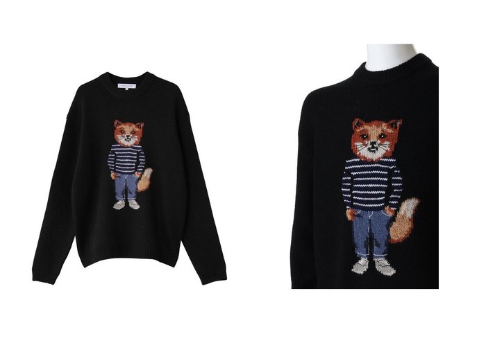 【MAISON KITSUNE / MEN/メゾン キツネ】の【MEN】DRESSED FOX INTARSIA ウール ジャンパー おすすめ！トレンド、メンズファッションの通販 おすすめ人気トレンドファッション通販アイテム 人気、トレンドファッション・服の通販 founy(ファニー) ファッション Fashion メンズファッション Fashion for Men トップス・カットソー Cut & Sew Tops ニット・セーター / 定番トップス Knit Tops & Sweaters シンプル Simple, Minimal フォックス Fox, Fox Fur 新作・新入荷 New Arrivals / New In |ID:crp329100000223561