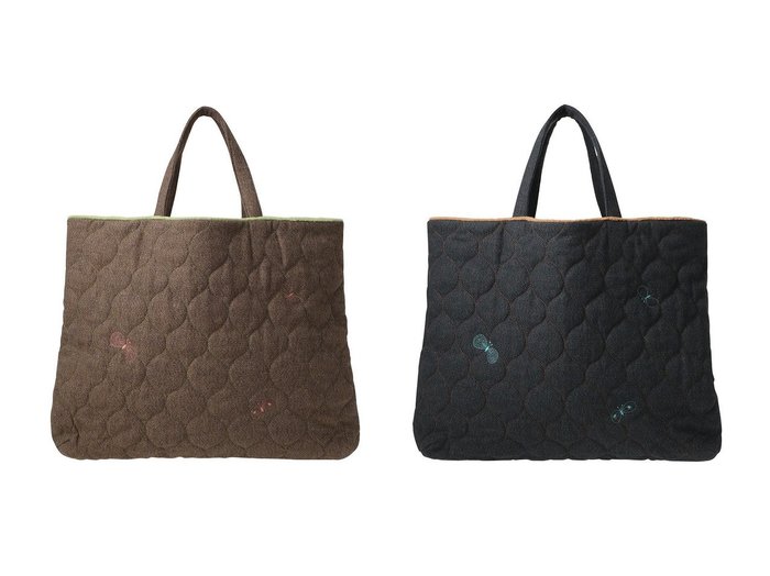 【mina perhonen / KIDS/ミナ ペルホネン】の【Kids】famille tote トートバッグ おすすめ！トレンド、キッズファッションの通販 おすすめ人気トレンドファッション通販アイテム 人気、トレンドファッション・服の通販 founy(ファニー) ファッション Fashion キッズファッション Fashion for Kids キルティング Quilted, Quilting スクエア Square, Square Shape フォルム Silhouette, Form ポーチ Pouch, Small Case モチーフ Motif, Design Theme 新作・新入荷 New Arrivals / New In |ID:crp329100000223563