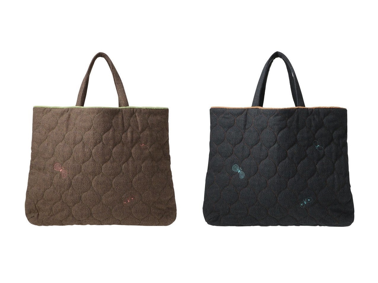 【mina perhonen / KIDS/ミナ ペルホネン】の【Kids】famille tote トートバッグ おすすめ！トレンド、キッズファッションの通販 おすすめ人気トレンドファッション通販アイテム インテリア・キッズ・メンズ・レディースファッション・服の通販 founy(ファニー) 　ファッション　Fashion　キッズファッション　Fashion for Kids　キルティング　Quilted, Quilting　スクエア　Square, Square Shape　フォルム　Silhouette, Form　ポーチ　Pouch, Small Case　モチーフ　Motif, Design Theme　新作・新入荷　New Arrivals / New In　ブラウン系　Brown　ブルー系　Blue　|ID:crp329100000223563