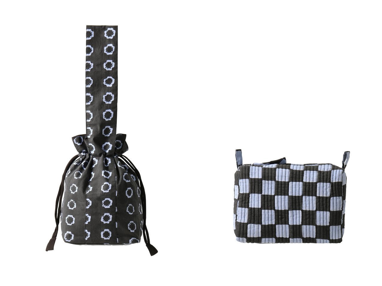 【SZ Blockprints/エスゼット ブロックプリント】のSMALL MAKEUP POUCH DOUBLE CHECK ポーチ&DUMPLING BAG DAFFODIL ダンプリングバッグ おすすめ！トレンド、レディースファッションの通販 おすすめ人気トレンドファッション通販アイテム インテリア・キッズ・メンズ・レディースファッション・服の通販 founy(ファニー) 　ファッション　Fashion　レディースファッション　Fashion for Women　ポーチ&ミニバッグ　Pouches & Mini Bags　バッグ　Bags　コンパクト　Compact, Small Size　スマート　Smart, Elegant　ダブル　Double, Double-Breasted　チェック　Check, Plaid, Tartan　ポーチ　Pouch, Small Case　リップ　Lip, Lip Motif　新作・新入荷　New Arrivals / New In　ギャザー　Gathered, Ruffled　フォルム　Silhouette, Form　財布　Wallet, Purse　ブルー系　Blue　ブラック系　Black　|ID:crp329100000223580