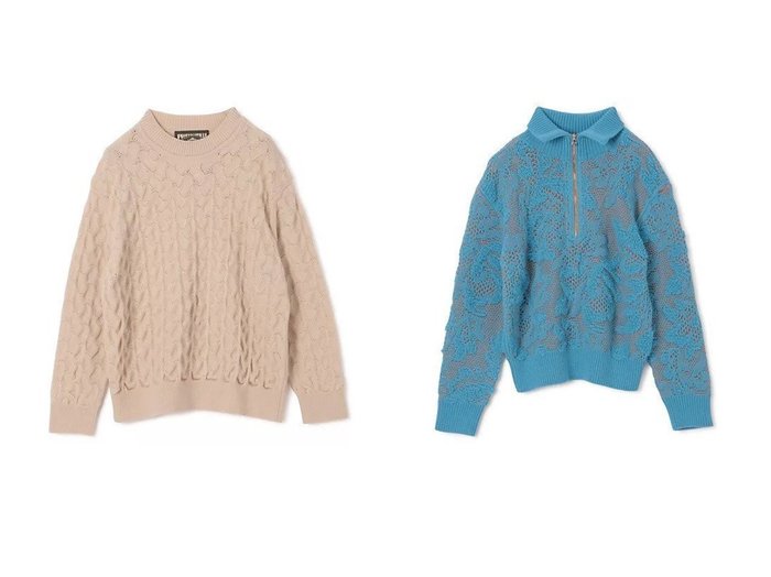 【PHOTOCOPIEU/フォトコピュー】のLOOSE SWEATER&HALF-ZIP SWEATER おすすめ！トレンド、レディースファッションの通販 おすすめ人気トレンドファッション通販アイテム 人気、トレンドファッション・服の通販 founy(ファニー) ファッション Fashion レディースファッション Fashion for Women トップス・カットソー Cut & Sew Tops レディースパーカー・カジュアルフーディー Casual Hoodies & Sweatshirts スウェット・クルーネックトップス Sweatshirts & Crewnecks / Relaxed Fit Sweat Tops 2025年 2025 2025-2026秋冬・A/W Autumn/Winter 2025–26 AW25–26 ハイネック High Neck, Mock Neck レース Lace, Lace Fabric A/W・秋冬 Autumn/Winter |ID:crp329100000223612