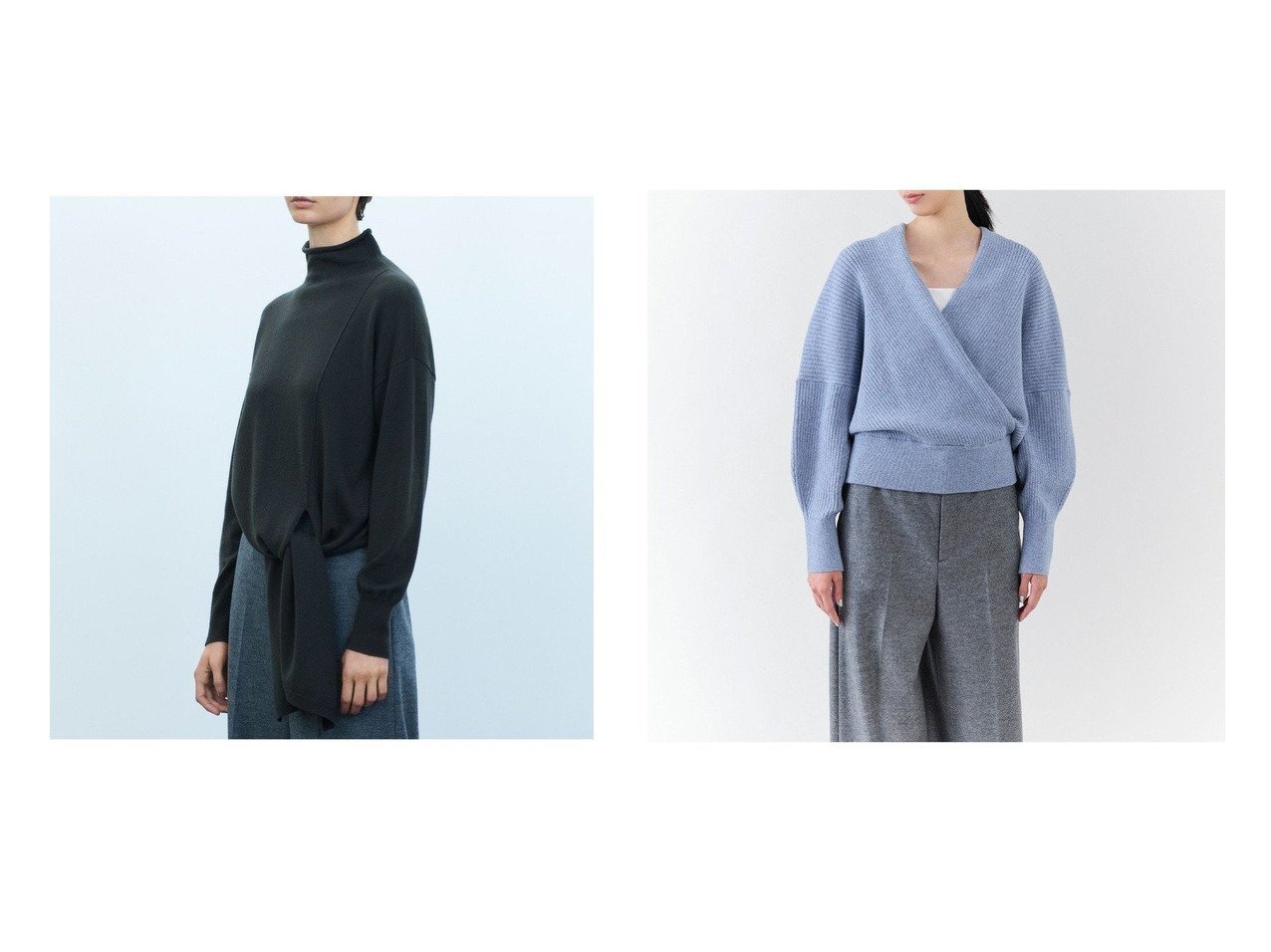 【NIJYUSANKU/23区】の【エステータ】クロスニット&【エステータ】カシュクール ニット おすすめ！トレンド、レディースファッションの通販 おすすめ人気トレンドファッション通販アイテム インテリア・キッズ・メンズ・レディースファッション・服の通販 founy(ファニー) 　ファッション　Fashion　レディースファッション　Fashion for Women　トップス・カットソー　Cut & Sew Tops　ニット　Knit Tops & Sweaters　エレガント 上品　Elegant　スリット　Slit, Slit Detail　セーター　Sweater, Knitwear　ツイスト　Tweed, Tweed Fabric　フィット　Fit, Slim Fit　ボトルネック　Bottle Neck, Mock Neck　リラックス　Relax, Relaxed Fit　A/W・秋冬　Autumn/Winter　新作・新入荷　New Arrivals / New In　グリーン系　Green　グレー系　Gray　ブルー系　Blue　ブラック系　Black　|ID:crp329100000223641