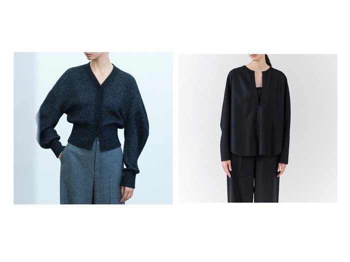 【NIJYUSANKU/23区】の【エステータ】シャイニーカーディガン&【エステータ】ウールツイルジャージー スリットネック ブラウス おすすめ！トレンド、レディースファッションの通販 おすすめ人気トレンドファッション通販アイテム インテリア・キッズ・メンズ・レディースファッション・服の通販 founy(ファニー) https://founy.com/ ファッション Fashion レディースファッション Fashion for Women トップス・カットソー Cut & Sew Tops ニット Knit Tops & Sweaters カーディガン・羽織り Layered Style Cardigans シャツ・ブラウス・オフィスカジュアル Elegant Blouses & Button-Ups エレガント 上品 Elegant カーディガン Cardigan, Knitwear セーター Sweater, Knitwear フロント Front, Front Design ミックス Mix, Mixed Style A/W・秋冬 Autumn/Winter 新作・新入荷 New Arrivals / New In インナー Innerwear カットソー Cut and Sewn Top ストレッチ Stretch, Stretchy Fabric スリット Slit, Slit Detail セットアップ Set-Up, Coordinated Outfit タートルネック Turtleneck, High Neck デコルテ Décolleté, Neckline 長袖 Long Sleeve, Full Sleeve 冬 Winter / This Winter おすすめ Recommended / Our Picks |ID:crp329100000223642