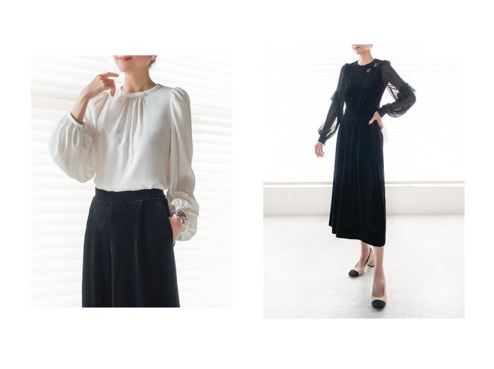 【DAISY LIN/デイジーリン】のBlouse Audrey Ribbon II&Top High-end Lady おすすめ！トレンド、レディースファッションの通販 おすすめ人気トレンドファッション通販アイテム 人気、トレンドファッション・服の通販 founy(ファニー) ファッション Fashion レディースファッション Fashion for Women トップス・カットソー Cut & Sew Tops シャツ・ブラウス・オフィスカジュアル Elegant Blouses & Button-Ups ウォッシャブル Machine Washable シンプル Simple, Minimal スリーブ Sleeve, Long Sleeve / Short Sleeve チュール Tulip, Tulip Motif ドレープ Drape, Draping Fabric フロント Front, Front Design リボン Ribbon, Bow ロング Long, Long-Length 人気 Popular, Best Seller 新作・新入荷 New Arrivals / New In 秋 Autumn エレガント 上品 Elegant シフォン Chiffon, Lightweight Fabric スマート Smart, Elegant スリット Slit, Slit Detail フェミニン Feminine, Girly フリル Frill, Ruffle ベロア Velour, Soft Velvet |ID:crp329100000223652