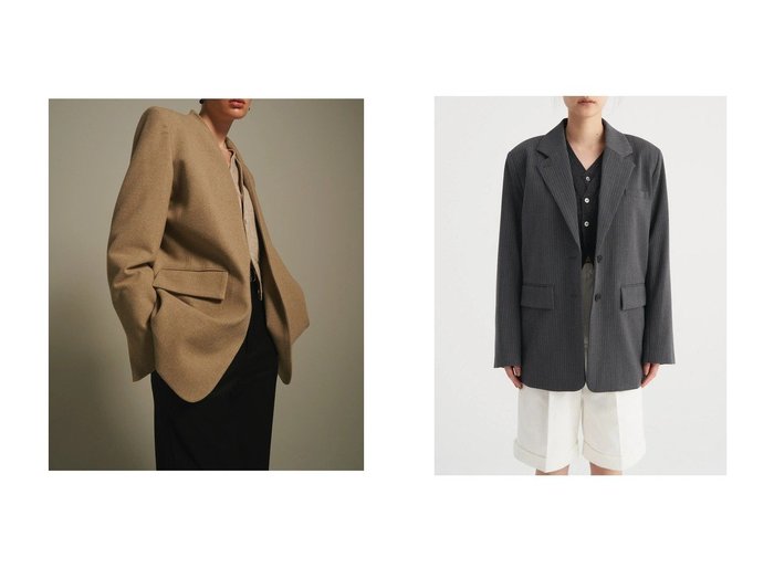 【Venica/ヴェニカ】のVirgin wool tailored jacket&Powershoulder nocolar jacket おすすめ！トレンド、レディースファッションの通販 おすすめ人気トレンドファッション通販アイテム 人気、トレンドファッション・服の通販 founy(ファニー) ファッション Fashion レディースファッション Fashion for Women アウター Coat / Outerwear Collection レディースジャケット・軽アウター Jackets クラシカル Classical, Vintage-Inspired ジャケット Jacket, Outerwear 新作・新入荷 New Arrivals / New In 秋 Autumn オケージョン Occasion Wear フォルム Silhouette, Form エレガント 上品 Elegant |ID:crp329100000223656