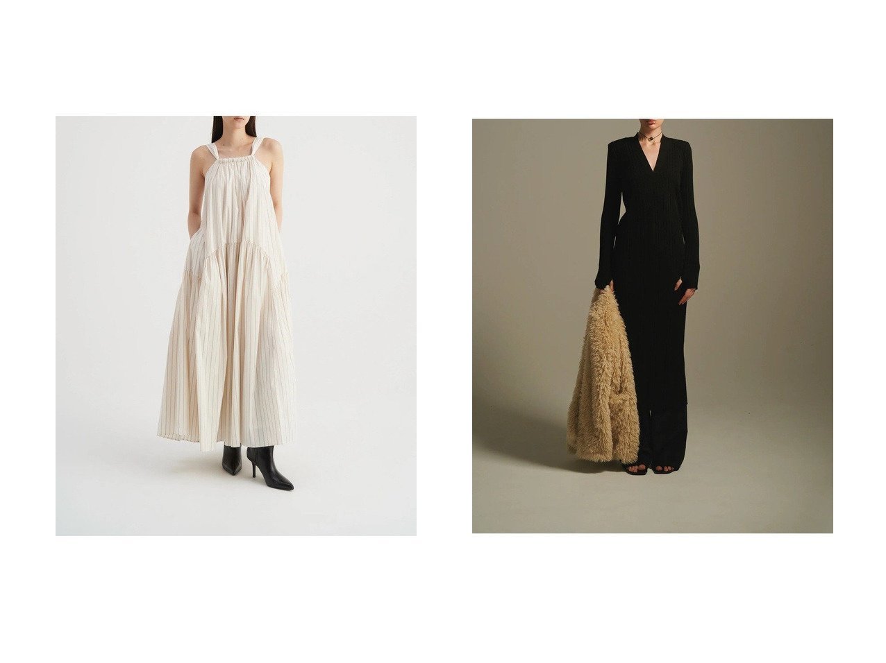 【Venica/ヴェニカ】のVneck knit dress&Volume tiered dress おすすめ！トレンド、レディースファッションの通販 おすすめ人気トレンドファッション通販アイテム インテリア・キッズ・メンズ・レディースファッション・服の通販 founy(ファニー) 　ファッション　Fashion　レディースファッション　Fashion for Women　ワンピース　Dresses　フォーマル・パーティードレス・結婚式用ドレス　Elegant & Casual Dresses　チュニック　Tunic Tops & Dresses　サンダル　Sandals, Summer Shoes　チュニック　Tunic, Long Top　ドレス　Dress, One-Piece　パーティ　Party, Party Style　フェミニン　Feminine, Girly　ロング　Long, Long-Length　新作・新入荷　New Arrivals / New In　ブラック系　Black　ブラウン系　Brown　|ID:crp329100000223657
