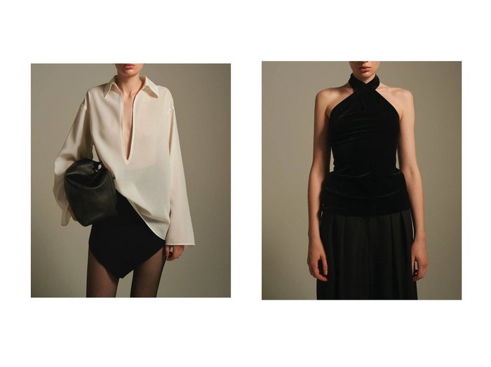 【Venica/ヴェニカ】のVelour halter neck tops&Vneck blouse おすすめ！トレンド、レディースファッションの通販 おすすめ人気トレンドファッション通販アイテム 人気、トレンドファッション・服の通販 founy(ファニー) ファッション Fashion レディースファッション Fashion for Women トップス・カットソー Cut & Sew Tops シャツ・ブラウス・オフィスカジュアル Elegant Blouses & Button-Ups キャミソール&ノースリーブ Camisoles & Sleeveless Tops ベロアトップス Velour Tops / Velvet-Look Items シアー Sheer, See-Through スリーブ Sleeve, Long Sleeve / Short Sleeve ロング Long, Long-Length 新作・新入荷 New Arrivals / New In |ID:crp329100000223659