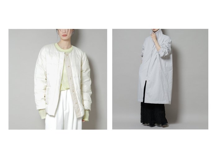 【nano universe/ナノ ユニバース】の撥水加工ライトダウン リバーシブルノーカラージャケット&撥水加工・機能中綿 ジップアップリブロングコート おすすめ！トレンド、レディースファッションの通販 おすすめ人気トレンドファッション通販アイテム 人気、トレンドファッション・服の通販 founy(ファニー) ファッション Fashion レディースファッション Fashion for Women アウター Coat / Outerwear Collection レディースジャケット・軽アウター Jackets ノーカラージャケット / シンプル上品コーデ Collarless Jackets コート・ロングコート・ピーコート Long Coats, Peacoats & More 2025年 2025 2025-2026秋冬・A/W Autumn/Winter 2025–26 AW25–26 シンプル Simple, Minimal ジャケット Jacket, Outerwear ダウン Down, Puffer リバーシブル Reversible, Two-Sided エレガント 上品 Elegant インナー Innerwear 軽量 Lightweight, Ultra Light スタンド Stand Collar, Upright Stand スリット Slit, Slit Detail センター Center, Center Line トレンド Trend, Trending Now ポケット Pocket, Pocket Detail ロング Long, Long-Length アウトレット Outlet / Clearance |ID:crp329100000223668