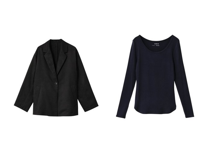 【three dots/スリー ドッツ】のレーヨンニットリブジャージー オープンクルーネック&フェイクスエード ジャケット おすすめ！トレンド、レディースファッションの通販 おすすめ人気トレンドファッション通販アイテム 人気、トレンドファッション・服の通販 founy(ファニー) ファッション Fashion レディースファッション Fashion for Women アウター Coat / Outerwear Collection レディースジャケット・軽アウター Jackets トップス・カットソー Cut & Sew Tops ニット Knit Tops & Sweaters シャツ・ブラウス・オフィスカジュアル Elegant Blouses & Button-Ups ロングTシャツ・Tシャツ Longline T-Shirts & Tees カットソー・ベーシックTシャツ Cut-and-Sewn Tops / Stretch Tees & Basics ジャケット Jacket, Outerwear セレモニー Ceremony ワーク Workwear, Utility Style エレガント 上品 Elegant 新作・新入荷 New Arrivals / New In |ID:crp329100000223676